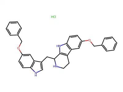 1-(5-Benzyloxy-3-indolylmethyl)-6-benzyloxy-1,2,3,4-tetrahydro-(9H)-pyrido(3,4-b)indole HCl structure