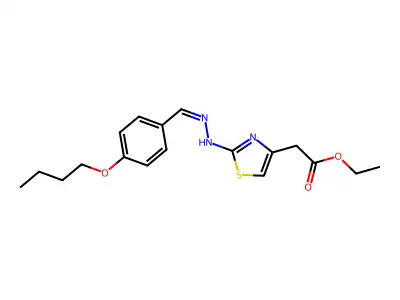 (Z)-ethyl 2-(2-(2-(4-butoxybenzylidene)hydrazinyl)thiazol-4-yl)acetate structure