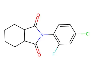 1H-Isoindole-1,3(2H)-dione, 2-(4-chloro-2-fluorophenyl)hexahydro- structure
