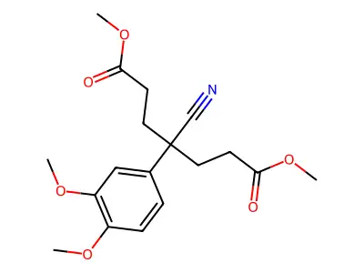 Dimethyl 4-cyano-4-(3,4-dimethoxyphenyl)heptanedioate structure