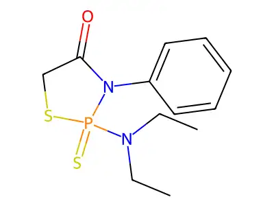 2-(Diethylamino)-3-phenyl-2-thioxo-1,3,2-thiazaphospholidin-4-one structure