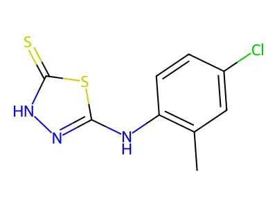 1,3,4-Thiadiazole-2(3H)-thione, 5-[(4-chloro-2-methylphenyl)amino]- structure