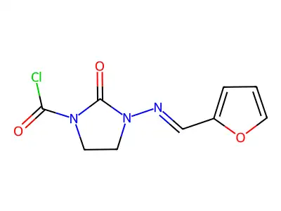 3-(Furan-2-ylmethylideneamino)-2-oxoimidazolidine-1-carbonyl chloride structure
