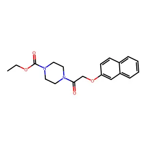 Ethyl 4-(2-naphthalen-2-yloxyacetyl)piperazine-1-carboxylate structure
