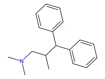 N,N,2-trimethyl-3,3-diphenylpropan-1-amine structure