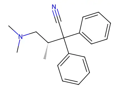 2,2-Diphenyl-3-methyl-4-(dimethylamino)butyronitrile, (+)- structure