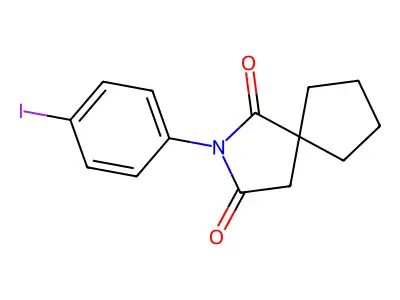 2-Azaspiro[4.4]nonane-1,3-dione, 2-(4-iodophenyl)- structure