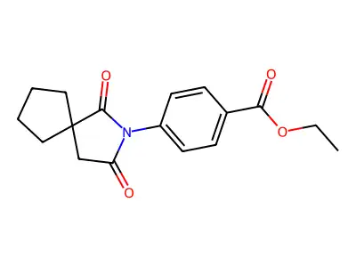 Benzoic acid, 4-(1,3-dioxo-2-azaspiro[4.4]non-2-yl)-, ethyl ester structure