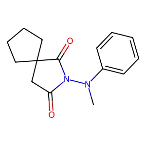 2-[Methyl(phenyl)amino]-2-azaspiro[4.4]nonane-1,3-dione structure