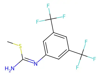 methyl N'-[3,5-bis(trifluoromethyl)phenyl]carbamimidothioate structure