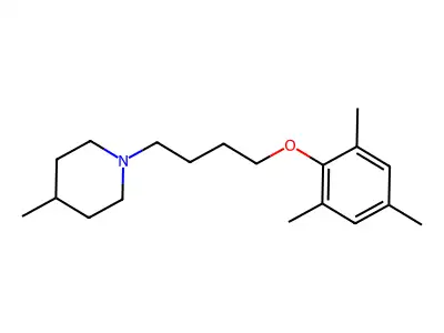 4-Methyl-1-[4-(2,4,6-trimethylphenoxy)butyl]piperidine structure