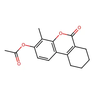 4-methyl-6-oxo-7,8,9,10-tetrahydro-6H-benzo[c]chromen-3-yl acetate structure