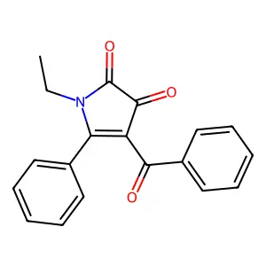 1H-Pyrrole-2,3-dione, 4-benzoyl-1-ethyl-5-phenyl- structure