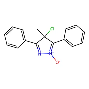 4-Chloro-4-methyl-1-oxo-3,5-diphenyl-4H-1lambda~5~-pyrazole structure