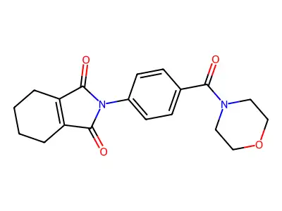 Morpholine, 4-(4-(1,3,4,5,6,7-hexahydro-1,3-dioxo-2H-isoindol-2-yl)benzoyl)- structure