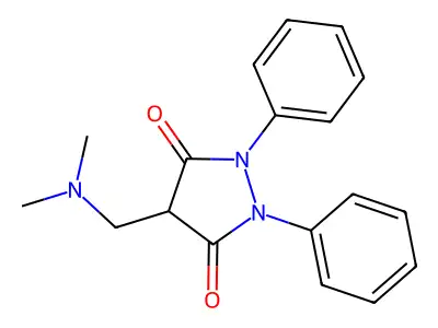 4-[(Dimethylamino)methyl]-1,2-diphenylpyrazolidine-3,5-dione structure