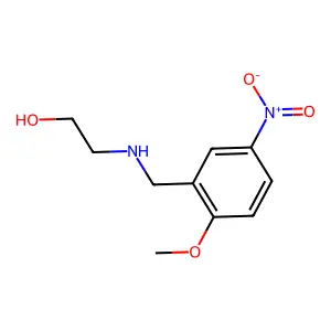 Ethanol, 2-(((2-methoxy-5-nitrophenyl)methyl)amino)- structure