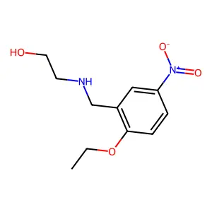 Ethanol, 2-(((2-ethoxy-5-nitrophenyl)methyl)amino)- structure