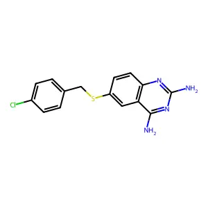 2,4-Quinazolinediamine, 6-[[(4-chlorophenyl)methyl]thio]- structure