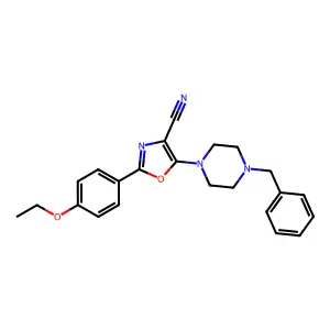 5-(4-Benzylpiperazin-1-yl)-2-(4-ethoxyphenyl)-1,3-oxazole-4-carbonitrile structure