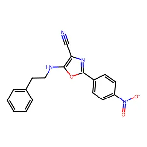 2-(4-Nitrophenyl)-5-(phenethylamino)oxazole-4-carbonitrile structure