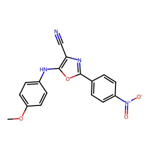 5-((4-Methoxyphenyl)amino)-2-(4-nitrophenyl)oxazole-4-carbonitrile structure