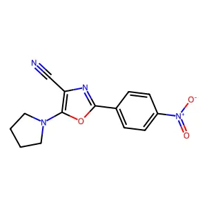 2-(4-Nitrophenyl)-5-(pyrrolidin-1-yl)-1,3-oxazole-4-carbonitrile structure