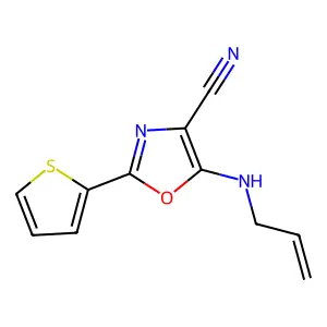 5-(Allylamino)-2-(2-thienyl)-1,3-oxazole-4-carbonitrile structure