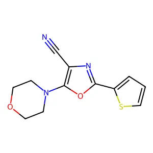 5-(4-Morpholinyl)-2-thiophen-2-yl-4-oxazolecarbonitrile structure
