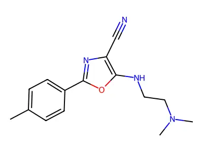 5-{[2-(Dimethylamino)ethyl]amino}-2-(4-methylphenyl)-1,3-oxazole-4-carbonitrile structure