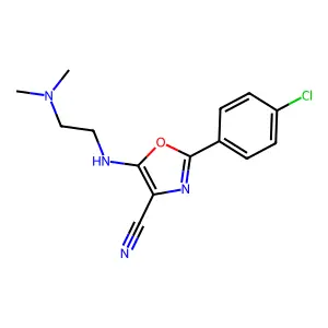 2-(4-Chlorophenyl)-5-((2-(dimethylamino)ethyl)amino)oxazole-4-carbonitrile structure