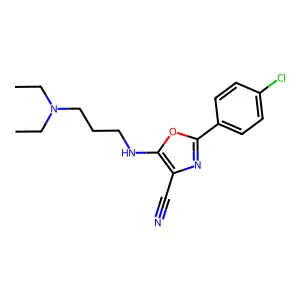 2-(4-Chlorophenyl)-5-[3-(diethylamino)propylamino]-1,3-oxazole-4-carbonitrile structure