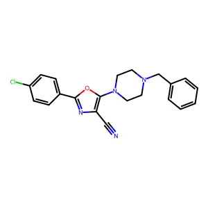 5-(4-Benzylpiperazin-1-yl)-2-(4-chlorophenyl)-1,3-oxazole-4-carbonitrile structure