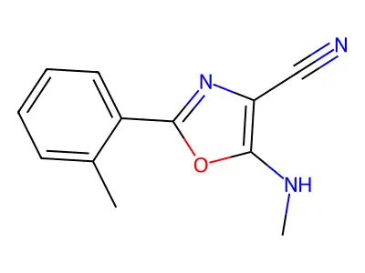 5-(Methylamino)-2-(2-methylphenyl)-1,3-oxazole-4-carbonitrile structure