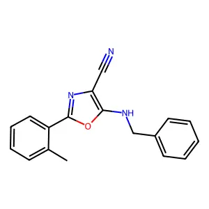 5-(Benzylamino)-2-(2-methylphenyl)-1,3-oxazole-4-carbonitrile structure