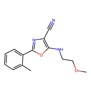 5-[(2-Methoxyethyl)amino]-2-(2-methylphenyl)-1,3-oxazole-4-carbonitrile structure