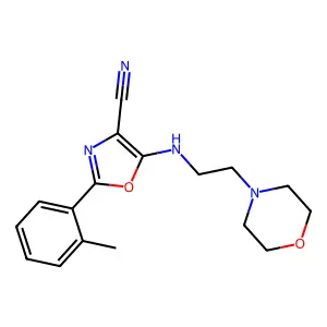 2-(2-Methylphenyl)-5-(2-morpholin-4-ylethylamino)-1,3-oxazole-4-carbonitrile structure