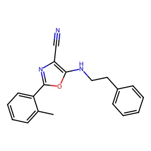 2-(2-Methylphenyl)-5-[(2-phenylethyl)amino]-1,3-oxazole-4-carbonitrile structure