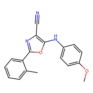 5-(4-Methoxyanilino)-2-(2-methylphenyl)-1,3-oxazole-4-carbonitrile structure