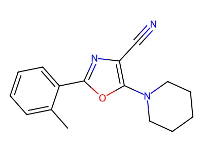 2-(2-Methylphenyl)-5-piperidin-1-yl-1,3-oxazole-4-carbonitrile structure