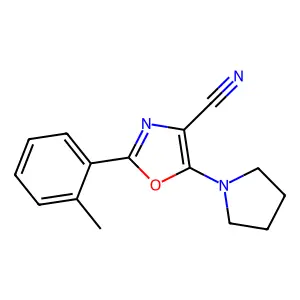 2-(2-Methylphenyl)-5-pyrrolidin-1-yl-1,3-oxazole-4-carbonitrile structure