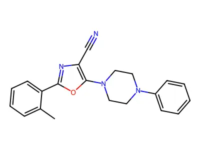 2-(2-Methylphenyl)-5-(4-phenylpiperazin-1-yl)-1,3-oxazole-4-carbonitrile structure