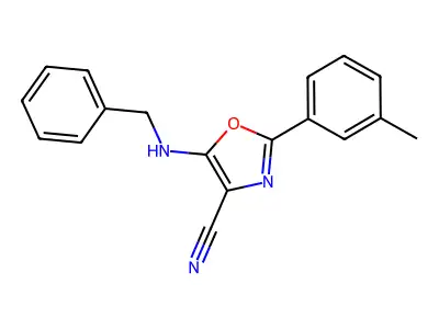 5-(Benzylamino)-2-(3-methylphenyl)-1,3-oxazole-4-carbonitrile structure