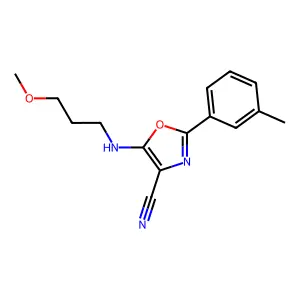 5-(3-Methoxypropylamino)-2-(3-methylphenyl)-1,3-oxazole-4-carbonitrile structure