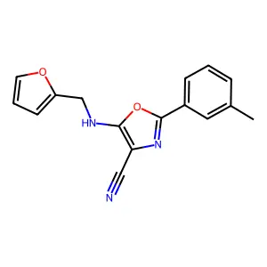 5-(2-Furanylmethylamino)-2-(3-methylphenyl)-4-oxazolecarbonitrile structure