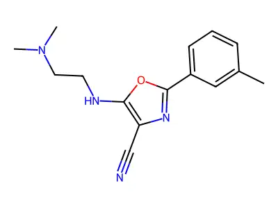 5-{[2-(Dimethylamino)ethyl]amino}-2-(3-methylphenyl)-1,3-oxazole-4-carbonitrile structure
