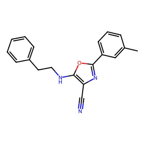 2-(3-Methylphenyl)-5-[(2-phenylethyl)amino]-1,3-oxazole-4-carbonitrile structure