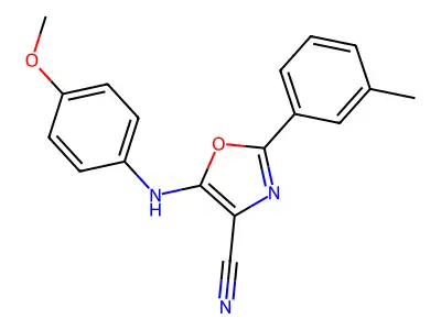5-(4-Methoxyanilino)-2-(3-methylphenyl)-1,3-oxazole-4-carbonitrile structure
