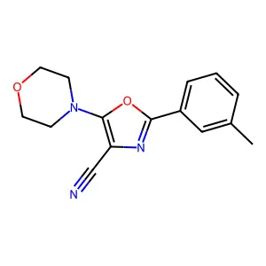 2-(3-Methylphenyl)-5-morpholin-4-yl-1,3-oxazole-4-carbonitrile structure