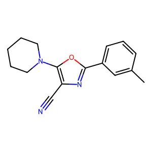 2-(3-Methylphenyl)-5-piperidin-1-yl-1,3-oxazole-4-carbonitrile structure